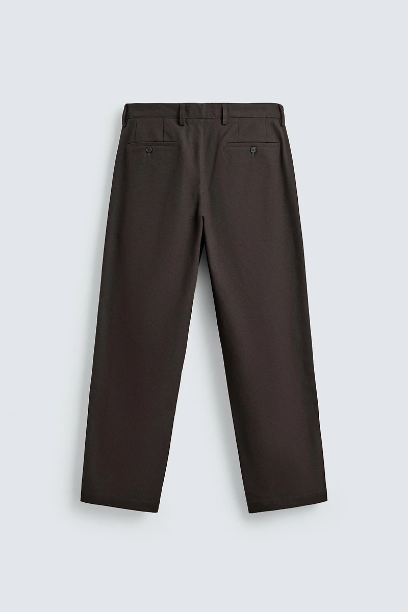 PANTALON À PLIS EN TWILL