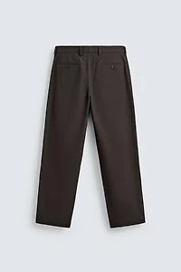 PANTALON À PLIS EN TWILL