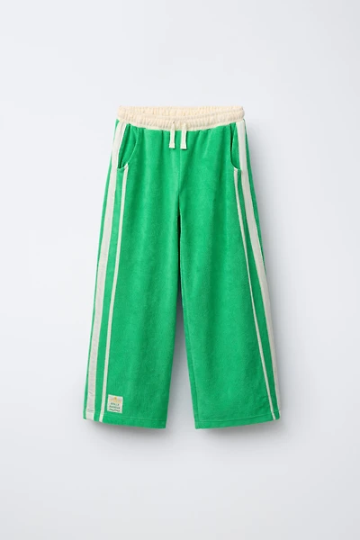 WIDE LEG TOWEL EFFECT PANTS
