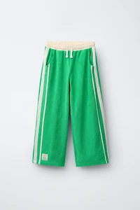 WIDE LEG TOWEL EFFECT PANTS