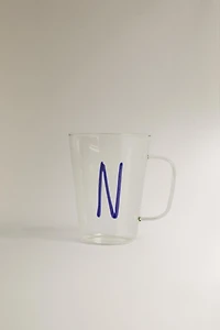 BOROSILICATE MUG WITH INITIAL N