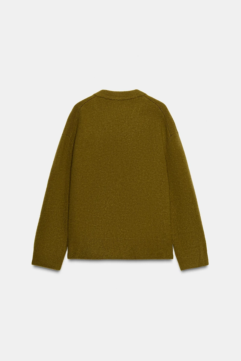 PLAIN KNIT V-NECK JUMPER