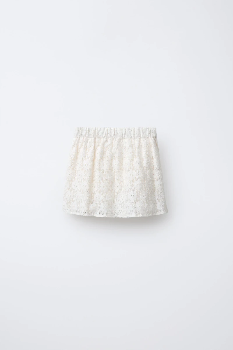 DRAPED LACE SKIRT