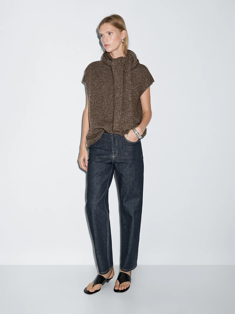 Jean straight taille haute