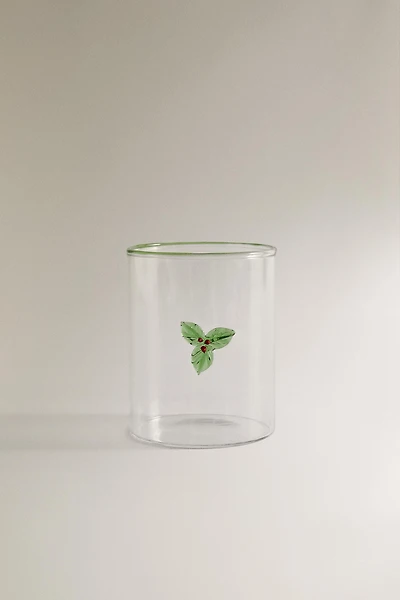 BOROSILICATE GLASS CHRISTMAS FIGURE TUMBLER