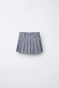 PLAID BUTTON SKORT