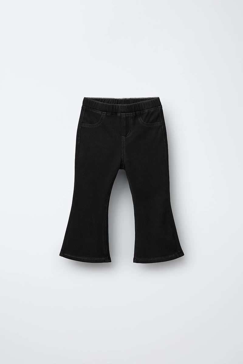 DENIM EFFECT FLARE LEGGINGS