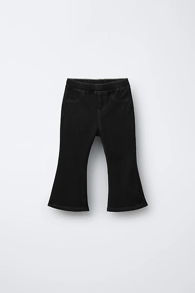 DENIM EFFECT FLARE LEGGINGS