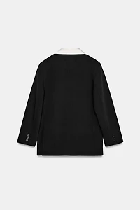 CONTRASTING SCARF BLAZER