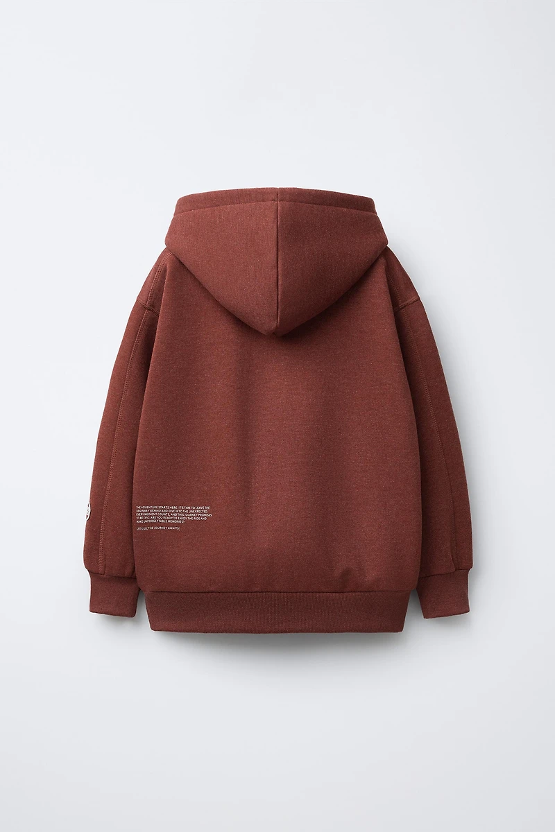 HOODIE AND JOGGER PANTS SET WITH TEXT PRINT