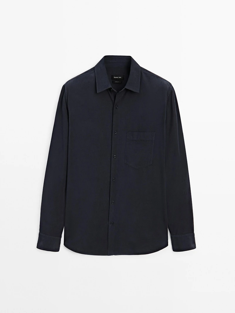 Regular fit needlecord shirt