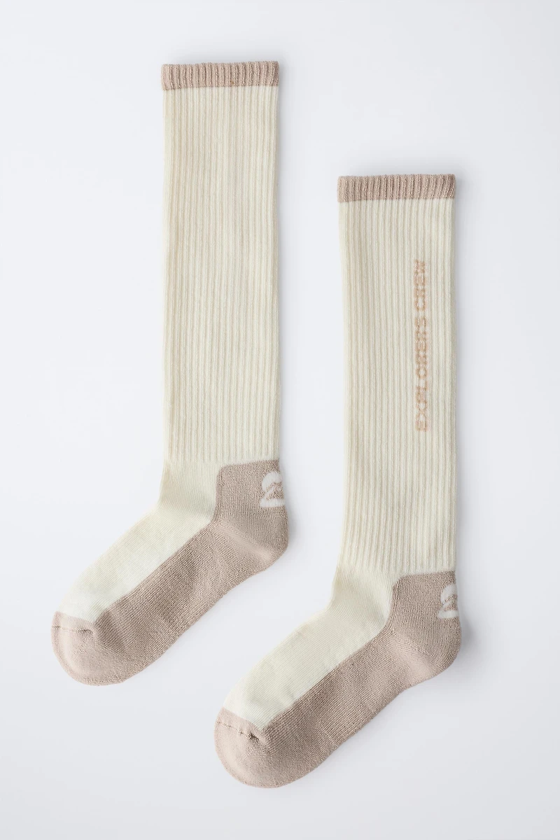 TEXT PRINT THERMAL KNEE SOCKS