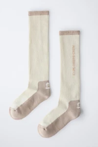 TEXT PRINT THERMAL KNEE SOCKS