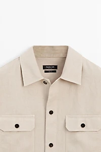 100% linen overshirt with pockets