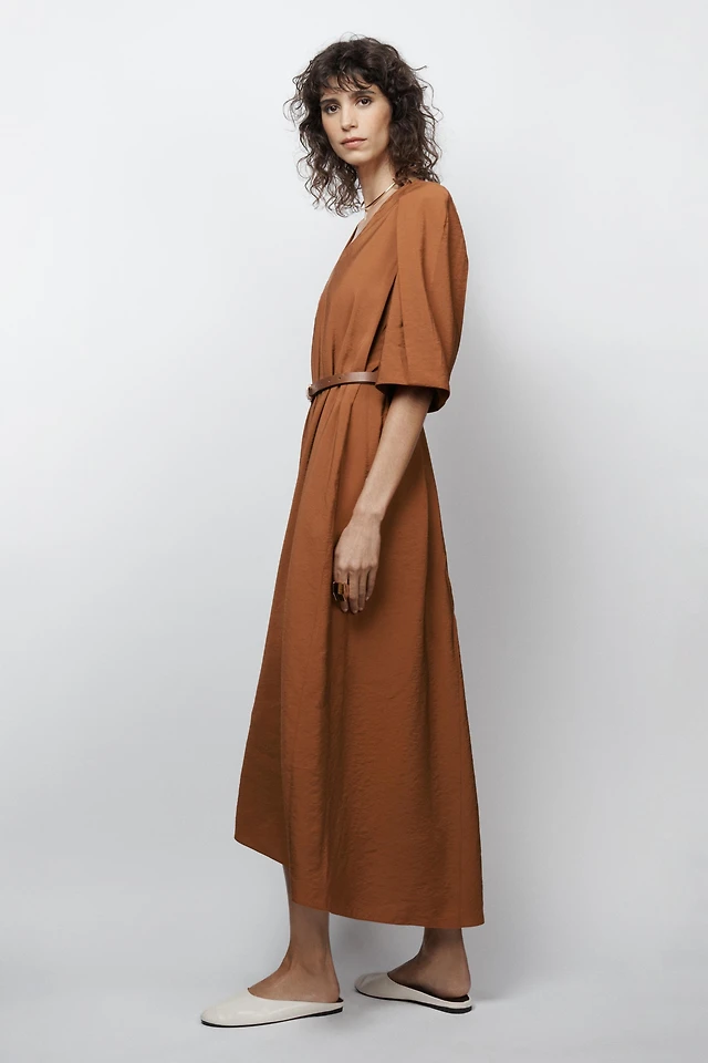 ribbed asymmetric dress Ribbed Asymmetrical Neck Short Sleeve Dress Light Gray / S