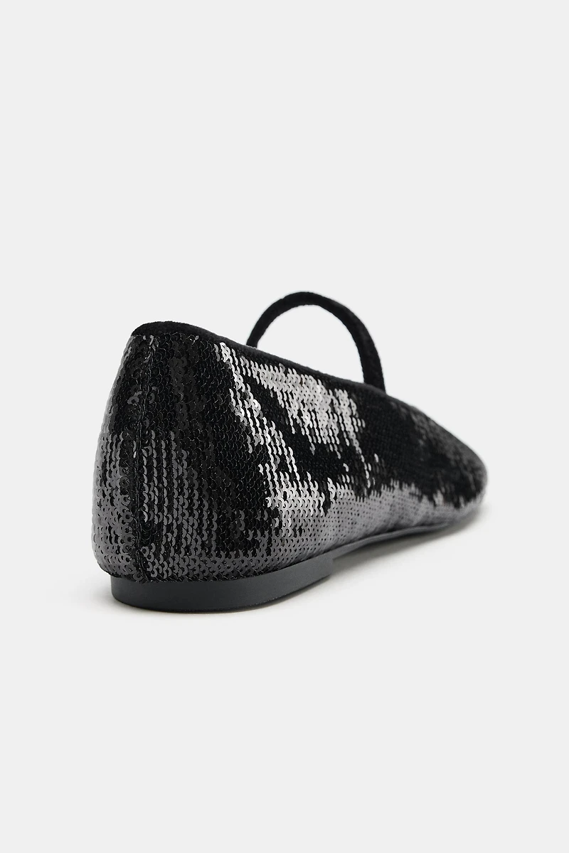 SEQUIN BALLET FLATS