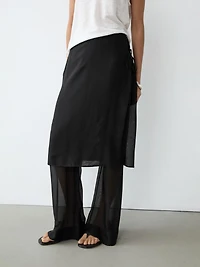 Jupe-culotte longue 100 % soie
