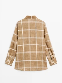 Flowing linen blend check shirt