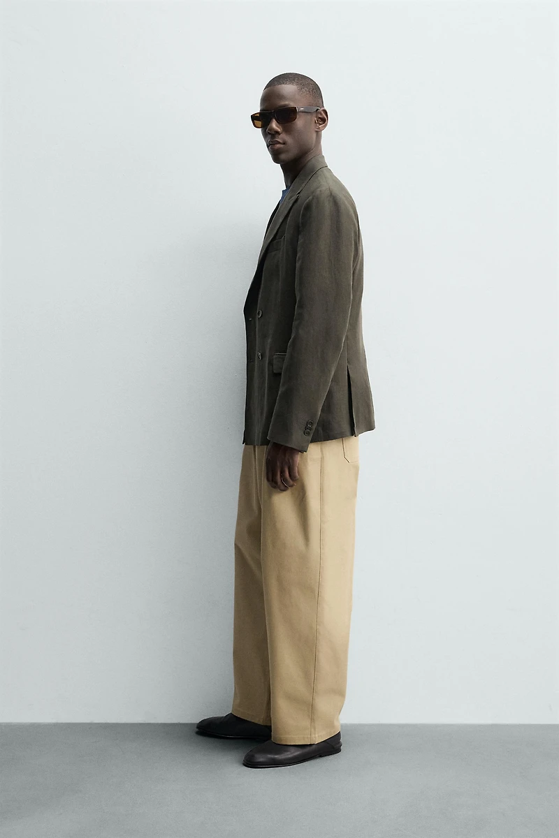 VESTE À DOUBLE BOUTONNAGE 100% LIN