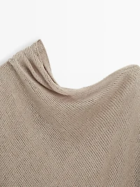 Linen blend knit cape