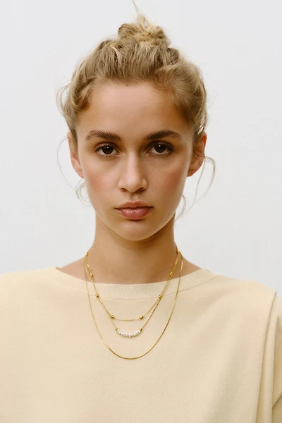 WATERPROOF 3-PACK CHAIN AND PEARL NECKLACES