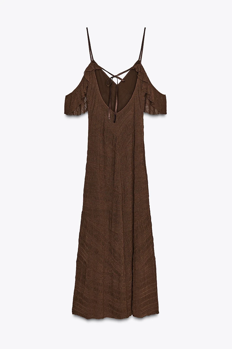 TEXTURED MIDI DRESS