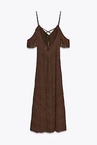 TEXTURED MIDI DRESS