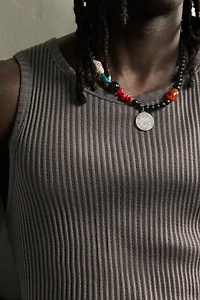 MIXED BEAD AND SHELL NECKLACE