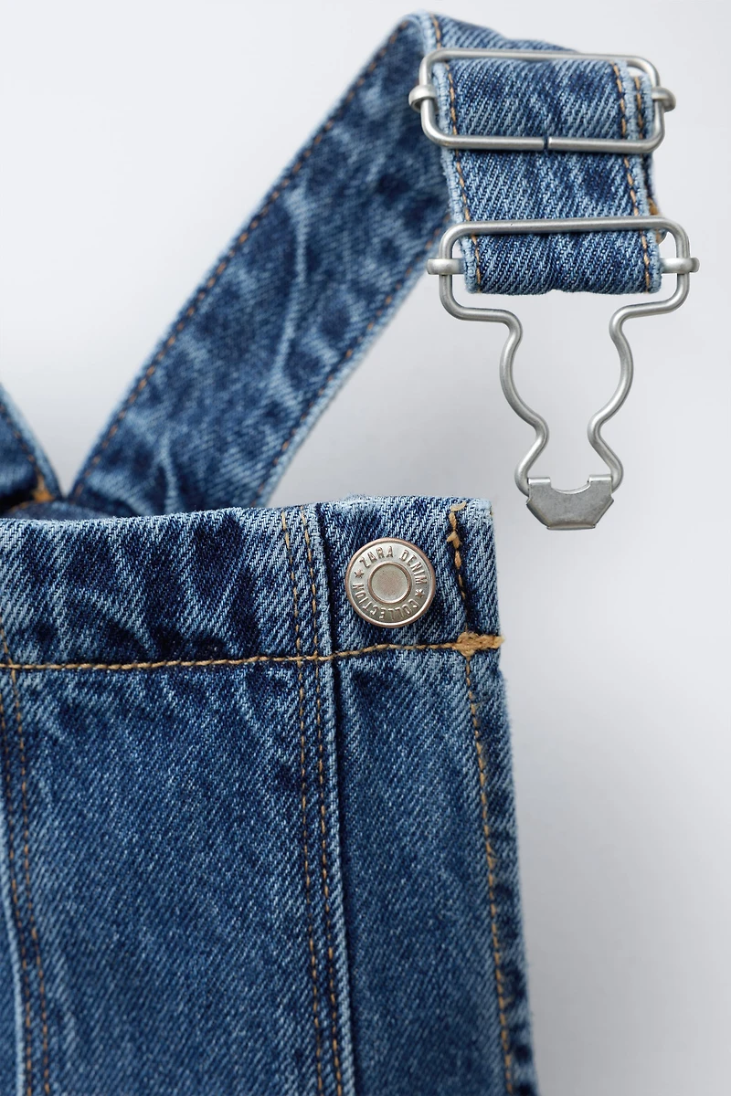 SALOPETTE LONGUE EN DENIM ÉTOILES BRODÉES