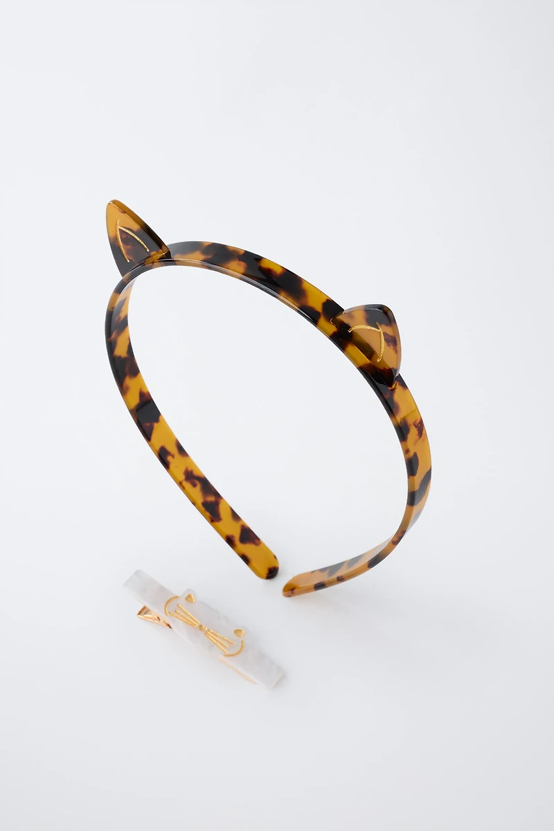 KITTEN HEADBAND AND CLIP PACK