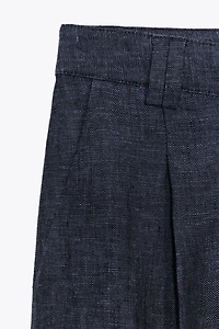 100% LINEN CROSS WAIST PANTS