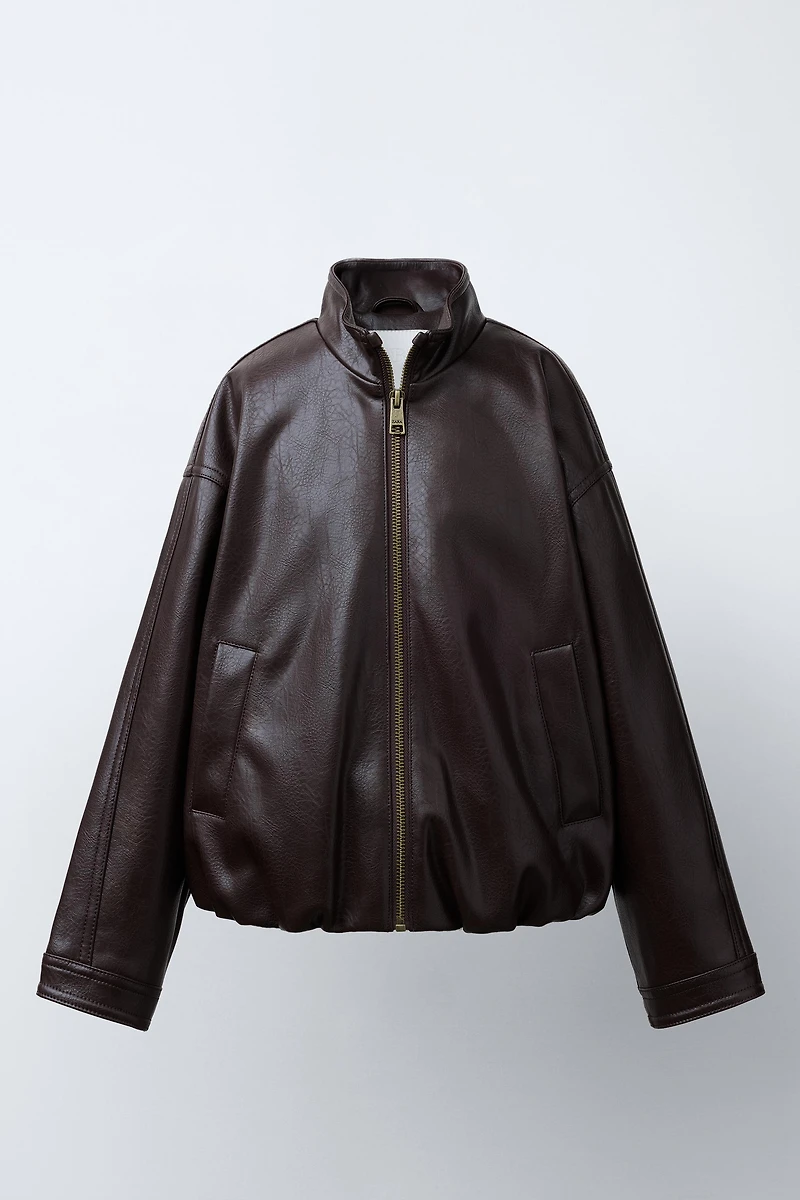 BLOUSON EN MATIÈRE SYNTHÉTIQUE