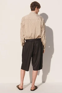 RELAXED FIT WAXED LYOCELL SHORTS