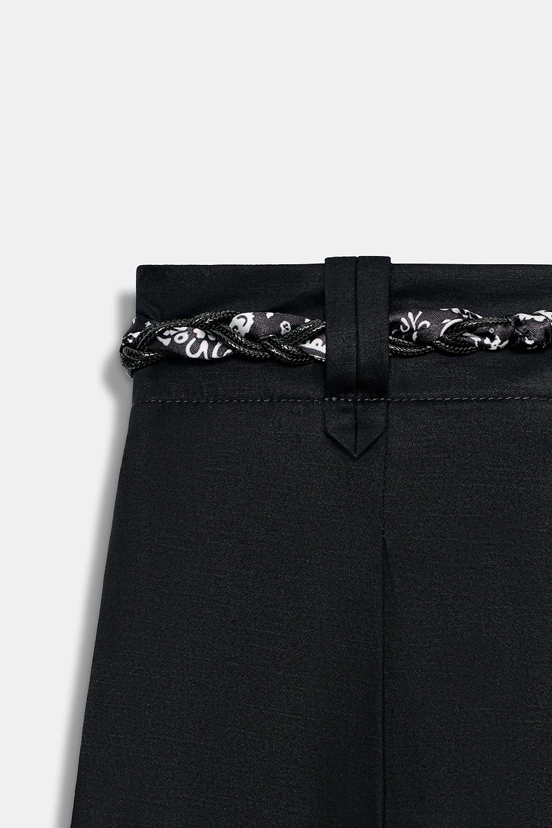 POPLIN PANTS WITH SCARF BELT