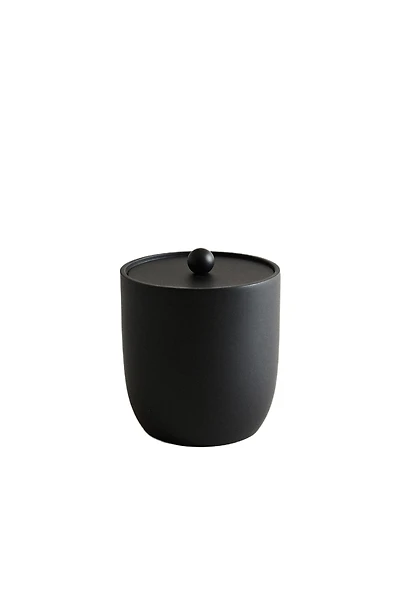 BLACK RESIN BATHROOM ORGANIZER JAR