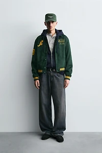 FAUX SUEDE BOMBER JACKET