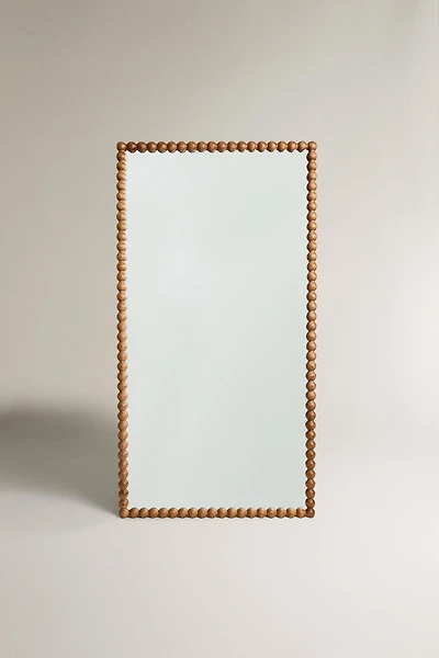 LARGE RECTANGULAR FULL LENGTH MIRROR WITH WOODEN FRAME