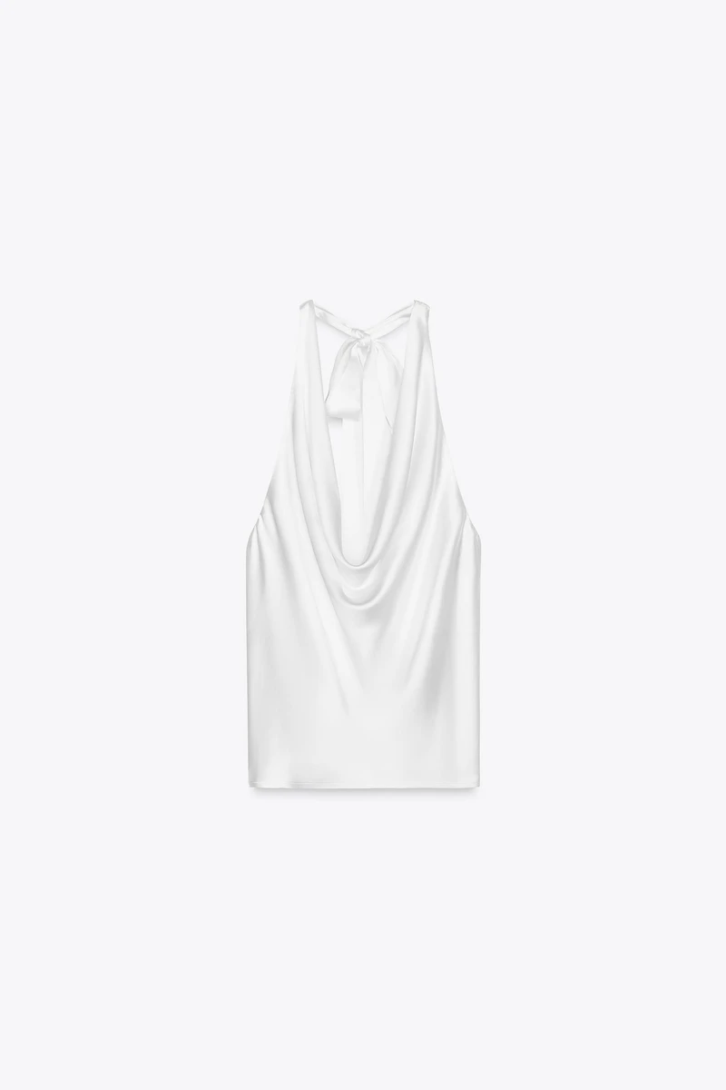 HALTER SATIN EFFECT TOP