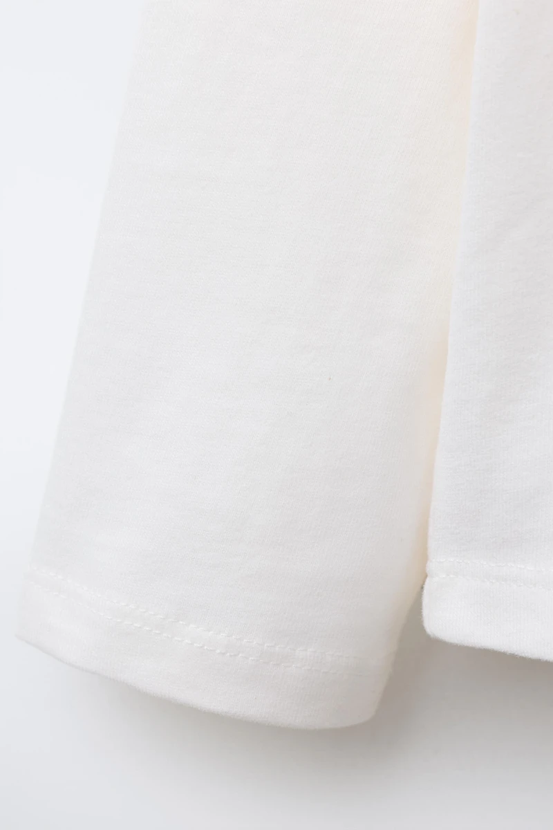 FLOCKED TEXT T-SHIRT