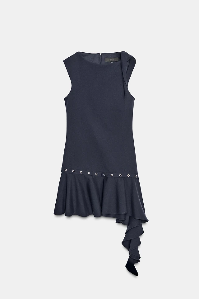 navy blue dress for baby girl ZARA New Summer Collection 🤍☀️ STRIPED ASYMMETRIC MIDI DRESS main image 1