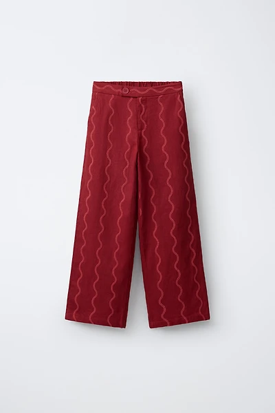 WAVE WIDE LEG LINEN PANTS