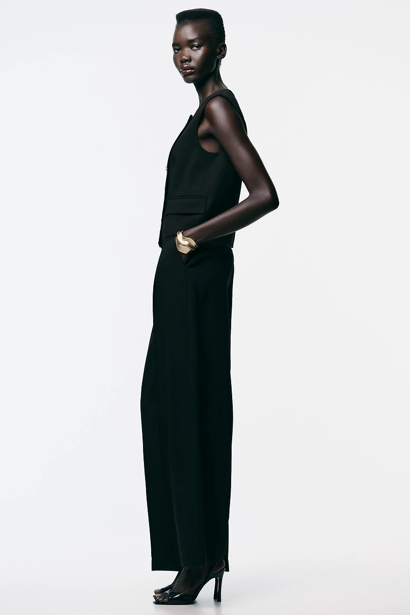 WIDE LEG PLEATED PANTS