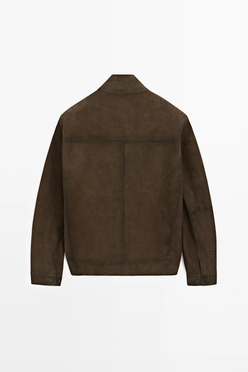 Suede leather jacket