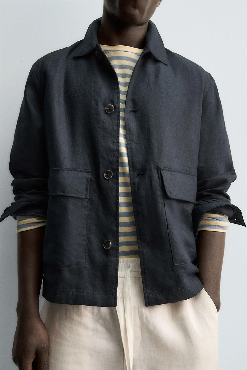 100% LINEN OVERSHIRT