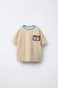 STRIPED APPLE PATCH T-SHIRT