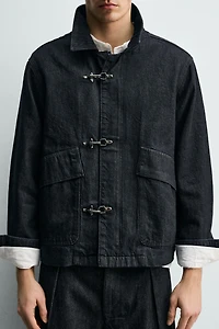 METALLIC FIREMAN CLASP DENIM JACKET