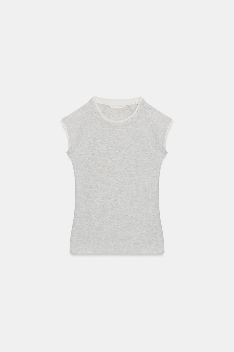 DOUBLE SHORT SLEEVE EFFECT T-SHIRT