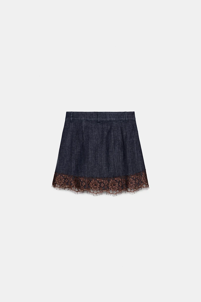 Z1975 DENIM LACE SKORT