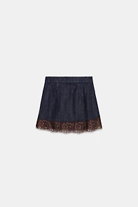 Z1975 DENIM LACE SKORT