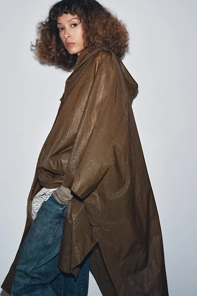 OVERSIZED CAPE PARKA WITH HOODIE ZW COLLECTION
